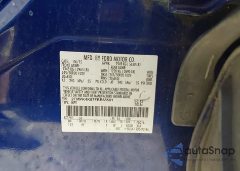 2015 Ford Edge Titanium из США, поврежденный, VIN 2FMPK4K87FBB68501